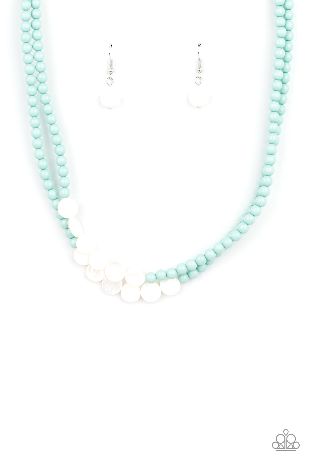 EXTENDED STAYCATION - BLUE BEADS SHELL NECKLACE