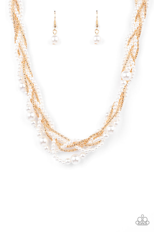 ROYAL REMINISCENCE - GOLD AND WHITE PEARL NECKLACE
