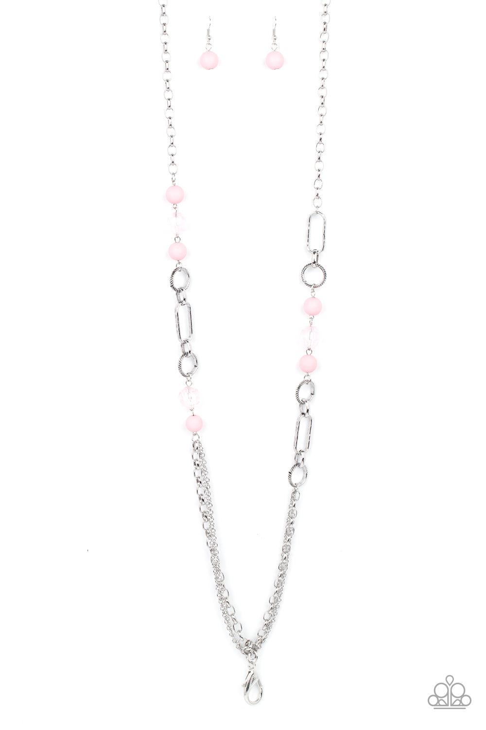 POP-ULAR OPINION - PINK BEADS LANYARD NECKLACE