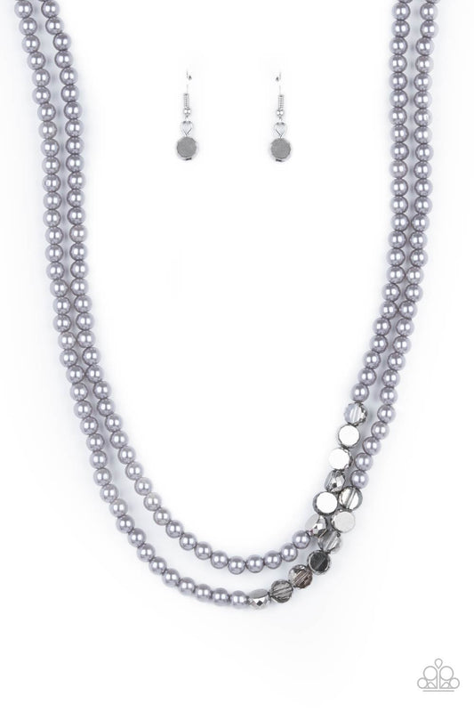 POSHLY PETITE - SILVER PEARLS NECKLACE