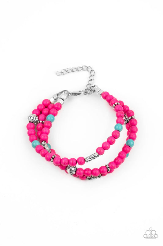 DESERT DECORUM - PINK AND BLUE TURQUOISE BRACELET