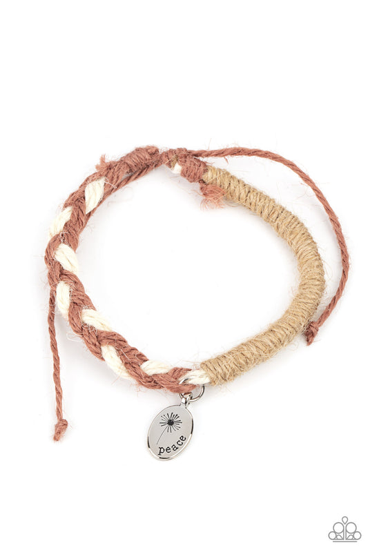 PERPETUALLY PEACEFUL - BROWN INSPIRATIONAL BRACELET