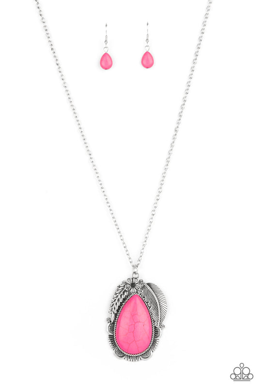 TROPICAL MIRAGE - PINK TEARDROP NECKLACE