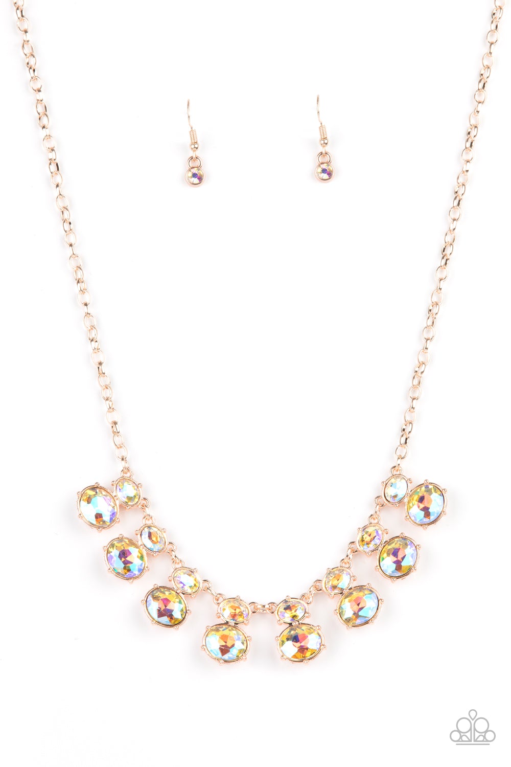COSMIC COUNTESS - ROSE GOLD IRIDESCENT LIFE OF THE PARTY NECKLACE