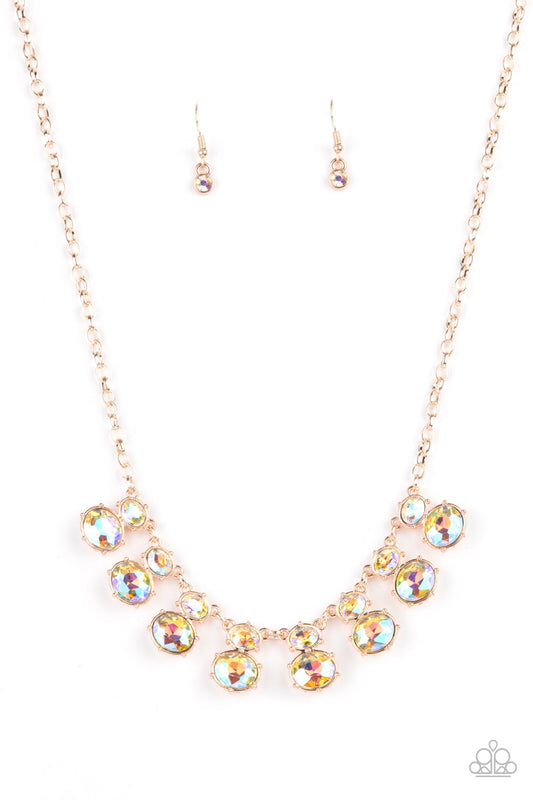 COSMIC COUNTESS - ROSE GOLD IRIDESCENT LIFE OF THE PARTY NECKLACE