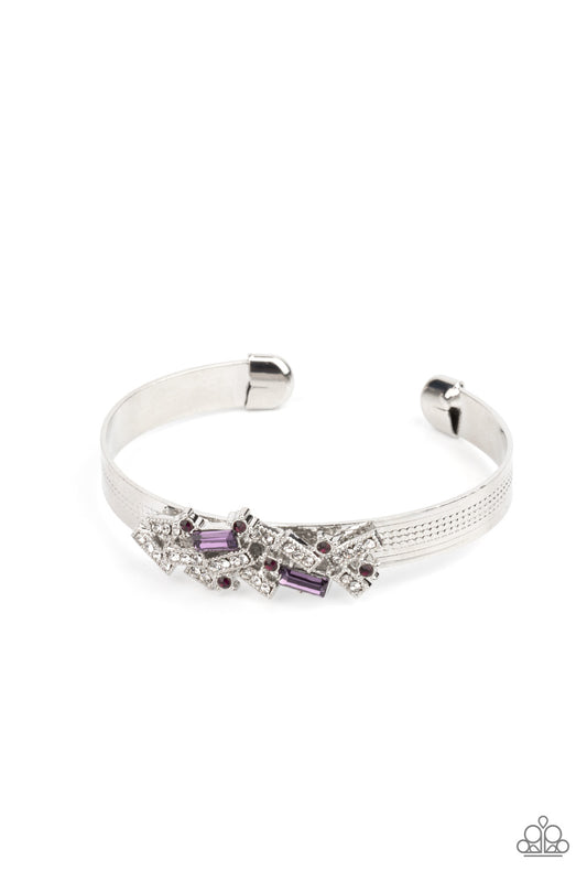 A CHIC CLIQUE - PURPLE AMETHYST RHINESTONE CUFF BRACELET