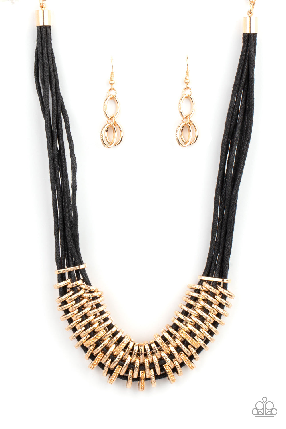 LOCK, STOCK, AND SPARKLE - GOLD AND BLACK NECKLACE