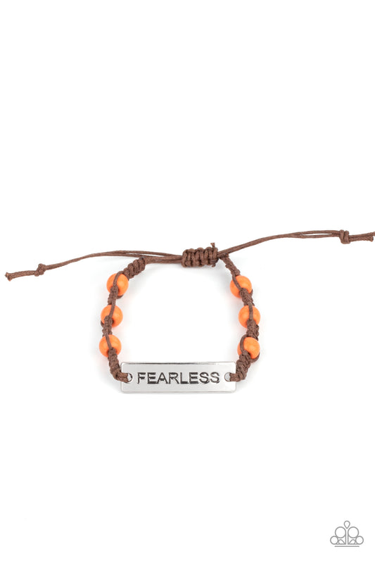 CONVERSATION PIECE - ORANGE FEARLESS INSPIRATIONAL BRACELET