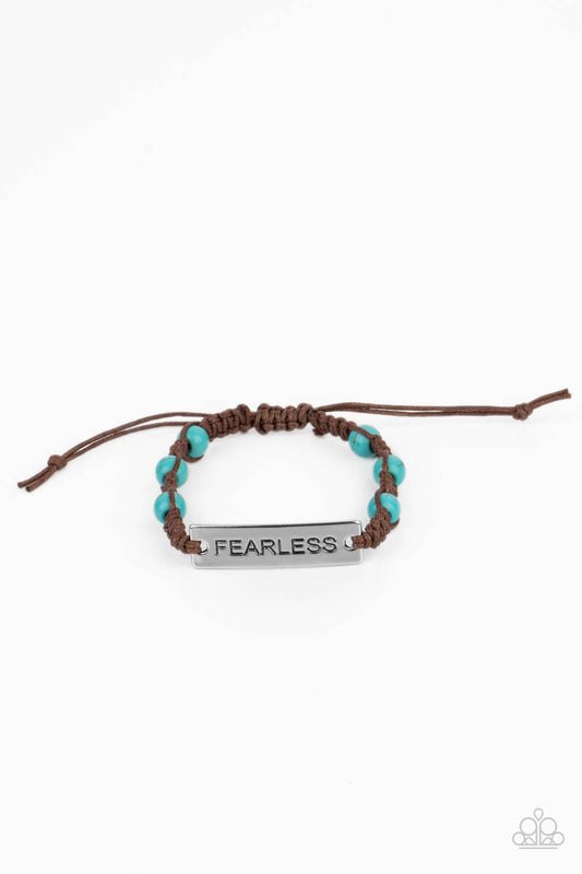 CONVERSATION PIECE - BLUE BEADS INSPIRATIONAL FEARLESS BRACELET