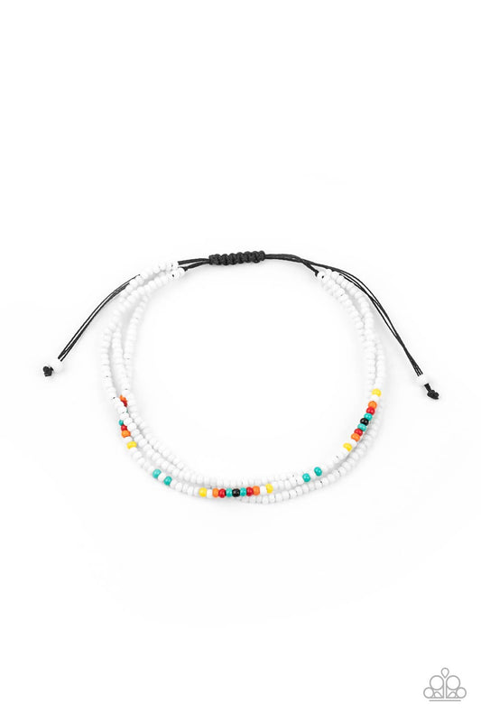BASECAMP BOYFRIEND - WHITE SEED BEAD PULL CORD BRACELET