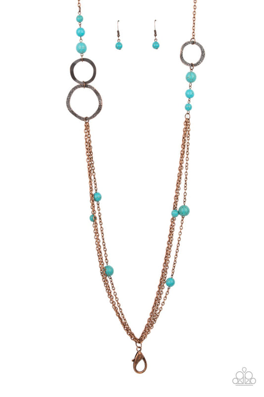 LOCAL CHARM - COPPER AND TURQUOISE LANYARD