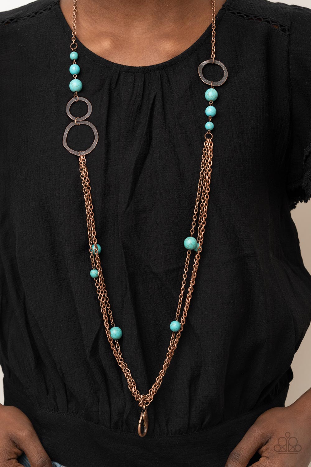 LOCAL CHARM - COPPER AND TURQUOISE LANYARD