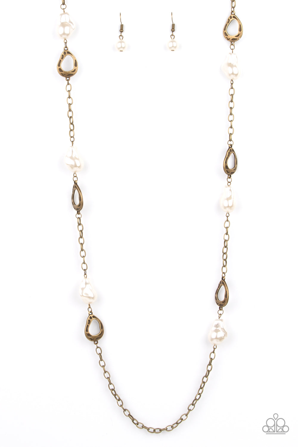 RUSTIC REFINERY - BRASS AND RIVER PEARL NECKLACE