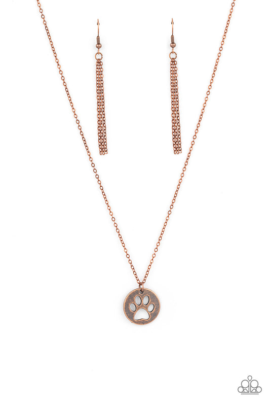 THINK PAW-SITIVE - COPPER PET PAW PRINT NECKLACE
