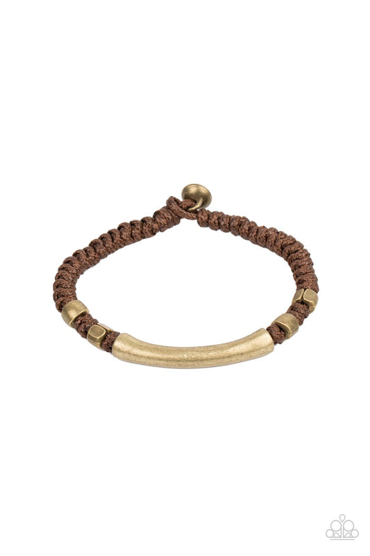 GROUNDED IN GRIT - BROWN AND BRASS URBAN BRACELET