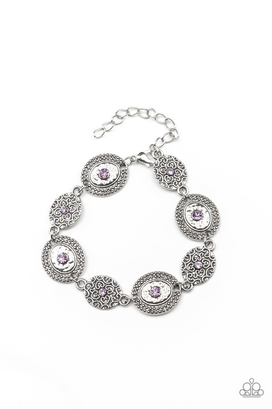 SECRET GARDEN GLAMOUR - PURPLE LAVENDER RHINESTONES BRACELET