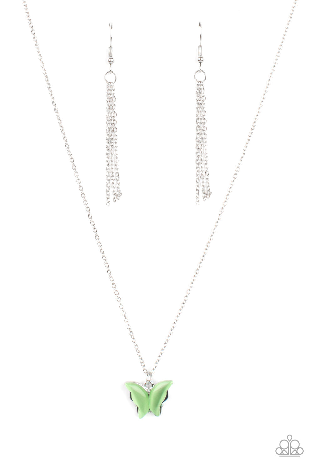 BUTTERFLY PRAIRIES - GREEN MOONSTONE BUTTERFLY NECKLACE