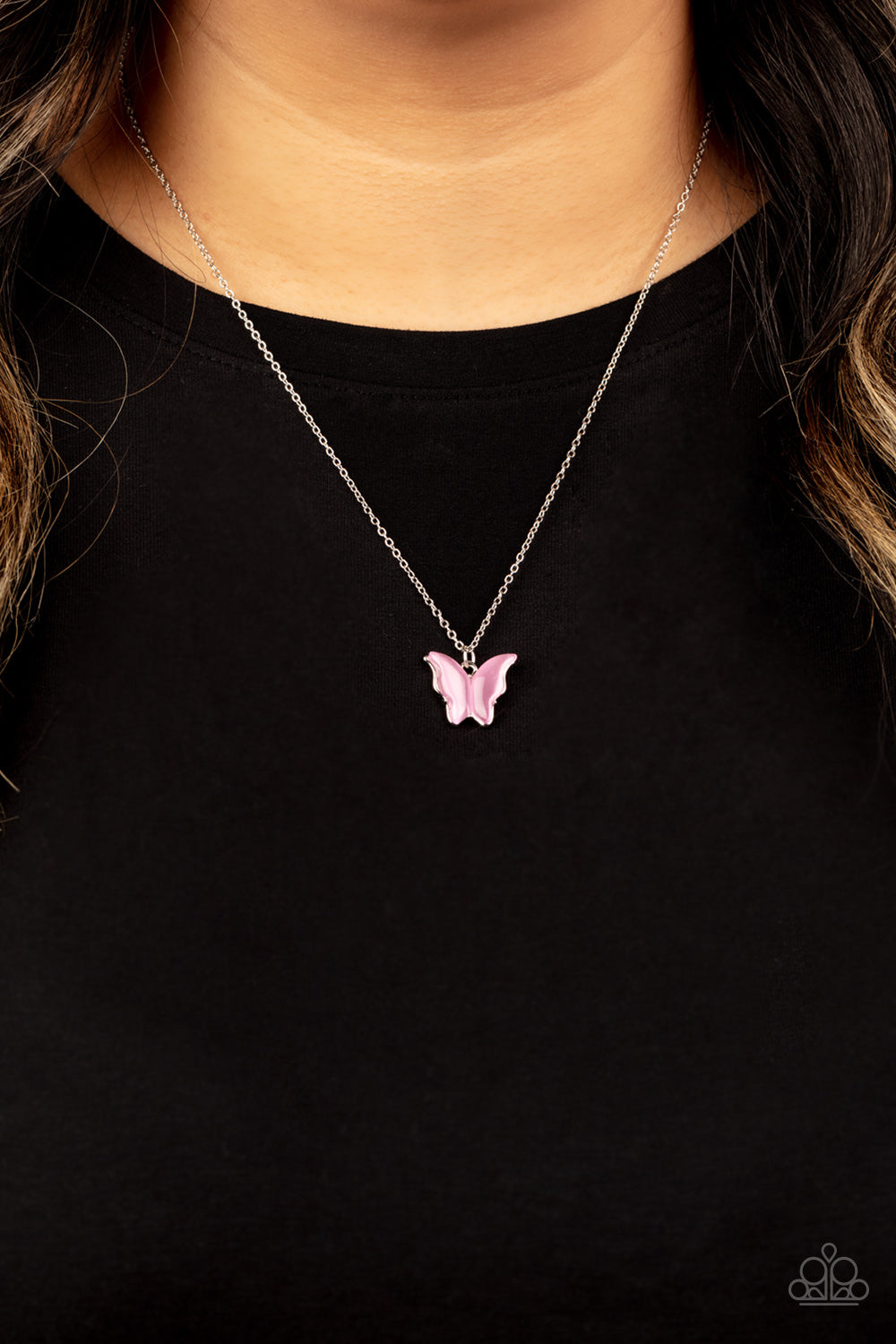 BUTTERFLY PRAIRIES - PINK MOONSTONE BUTTERFLIES NECKLACE