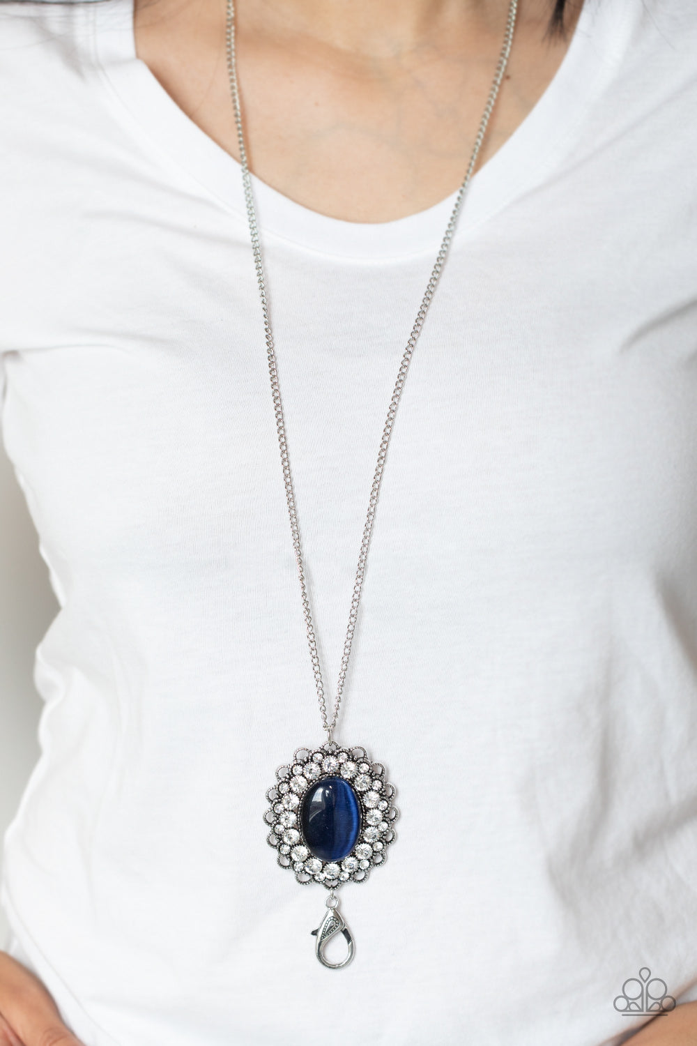 Blue moonstone necklace on sale paparazzi