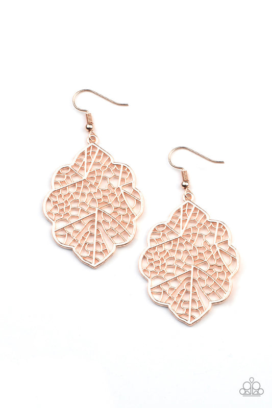 MEADOW MOSAIC - ROSE GOLD LEAF EARRINGS