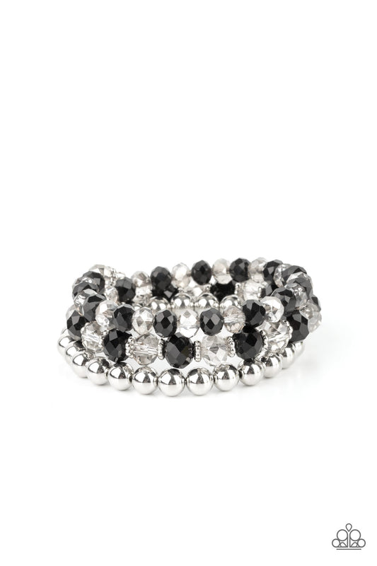 GIMME GIMME - BLACK AND SILVER COIL BRACELET