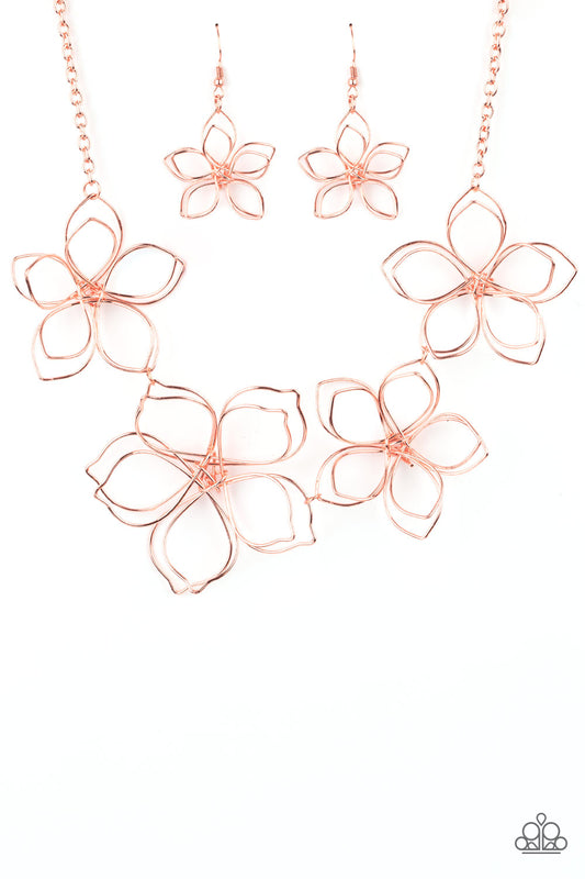 FLOWER GARDEN FASHIONISTA - COPPER WIRE FLOWER NECKLACE