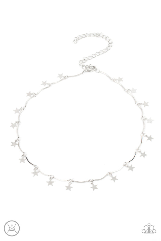 LITTLE MISS AMERICANA - SILVER STARS CHARM NECKLACE