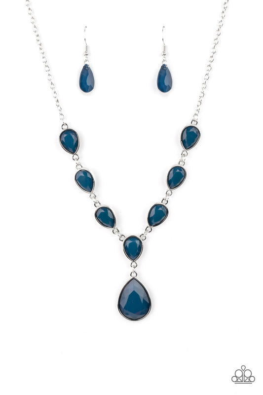 PARTY PARADISE - BLUE TEARDROP Y SHAPE NECKLACE