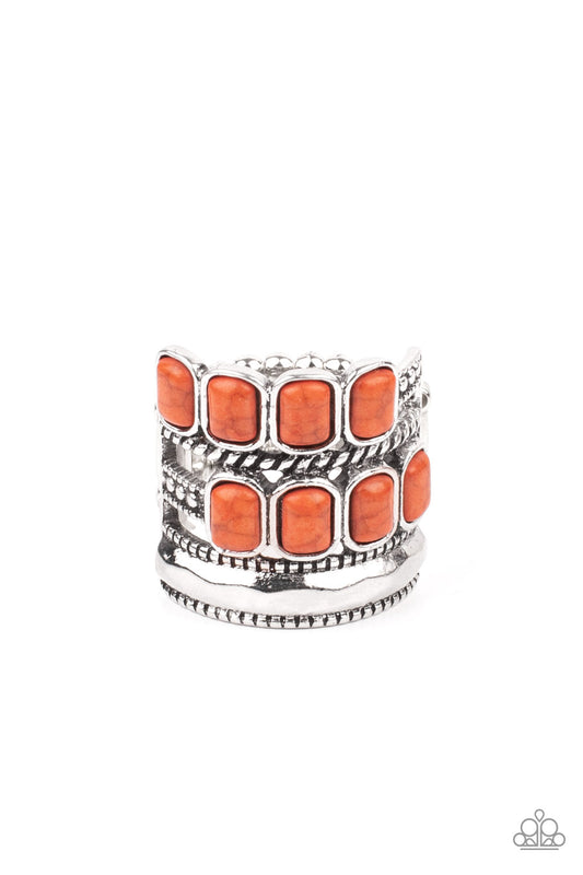 MOJAVE MONUMENT - ORANGE STONE BEAD RING