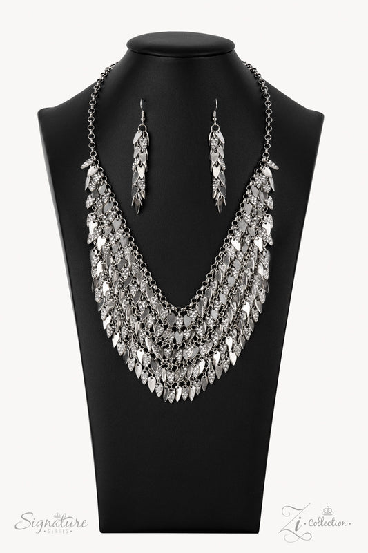 THE NAKISHA - SILVER FRINGE RHINESTONES 2021 ZI NECKLACE