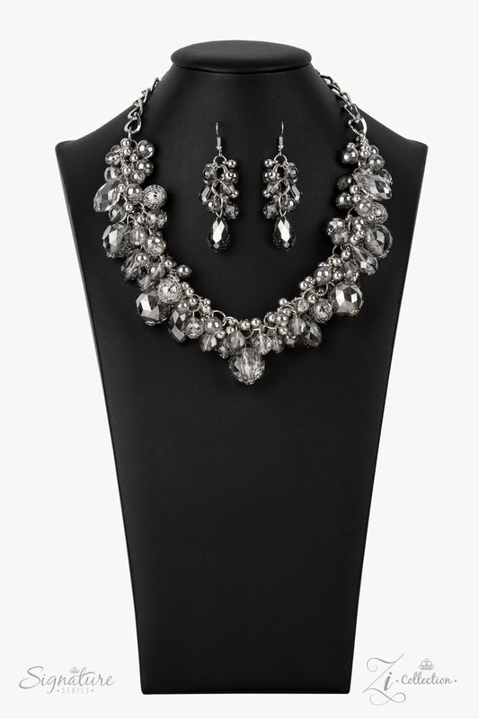 THE TOMMIE - SILVER SMOKY BEADS CRYSTALS 2021 ZI NECKLACE