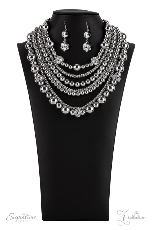 THE LIBERTY - SILVER BEADS RHINESTONES MULTI LAYER 2021 ZI NECKLACE