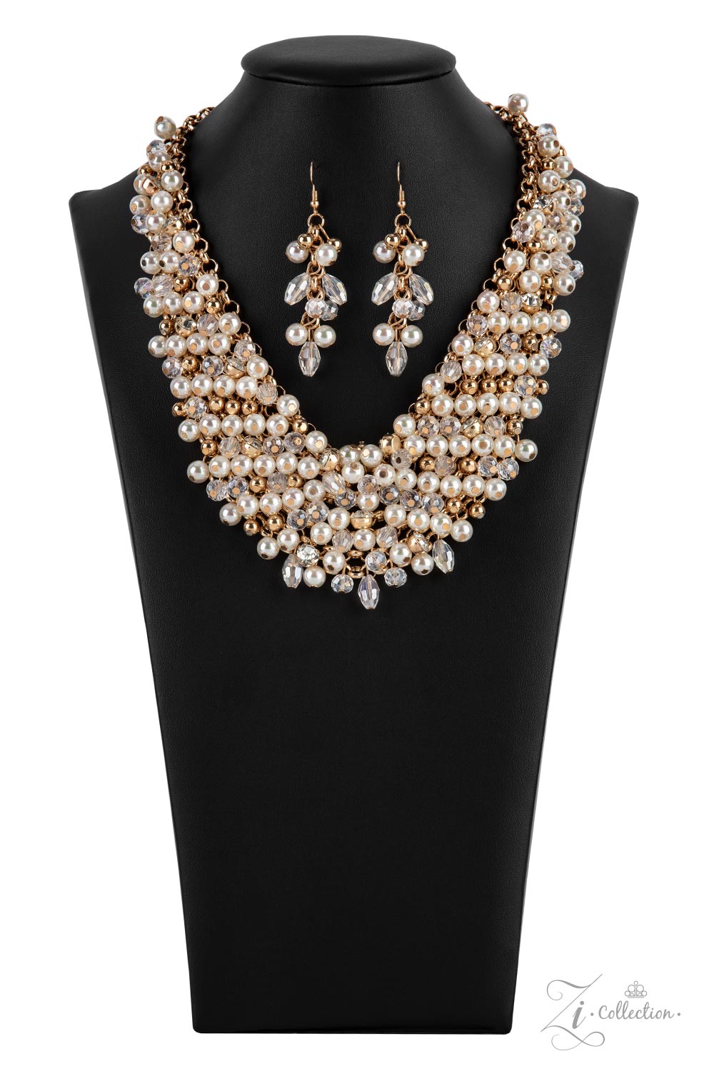 SENTIMENTAL - 2021 ZI NECKLACE  GOLD WHITE PEARLS