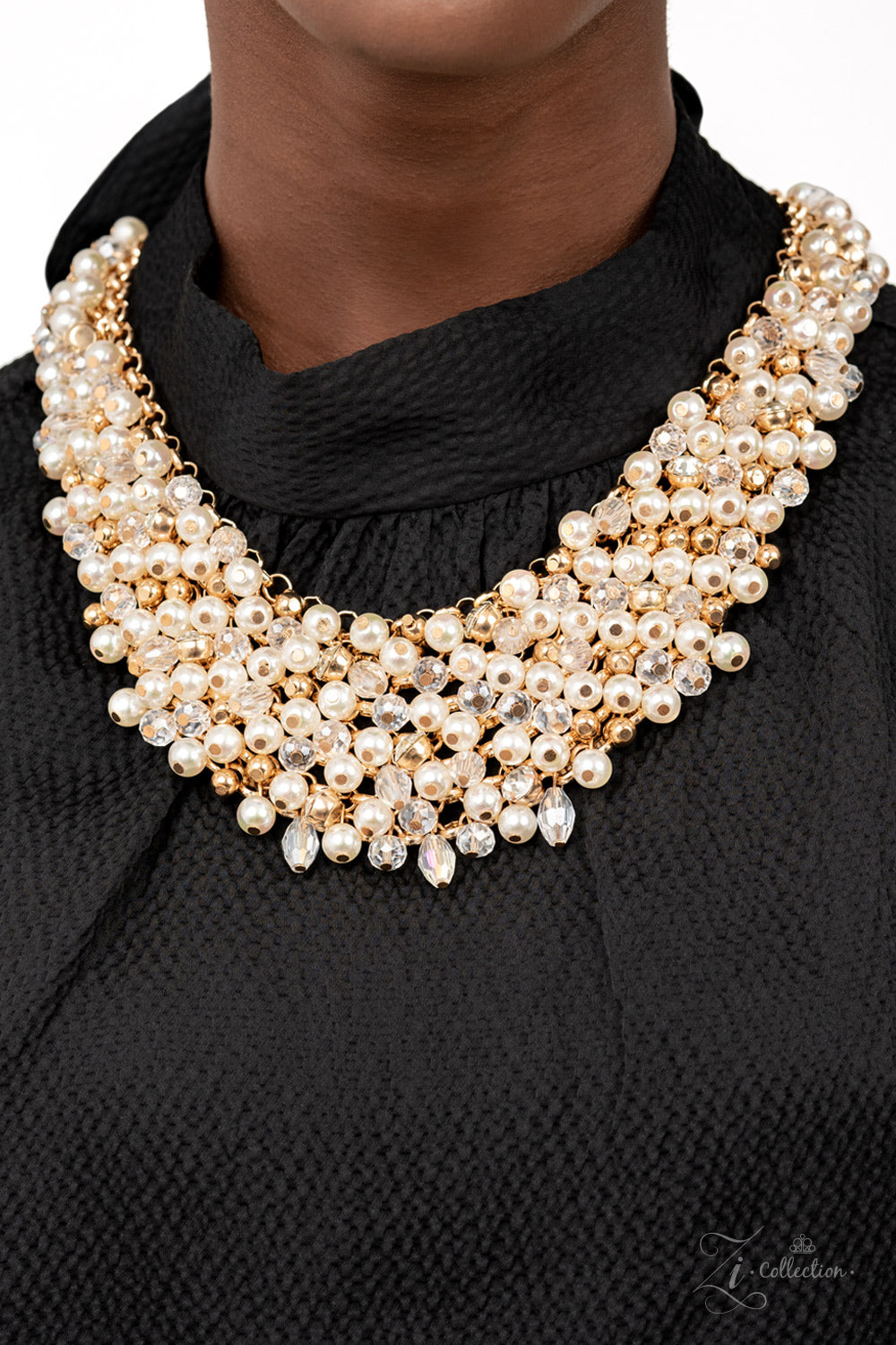 SENTIMENTAL - 2021 ZI NECKLACE  GOLD WHITE PEARLS