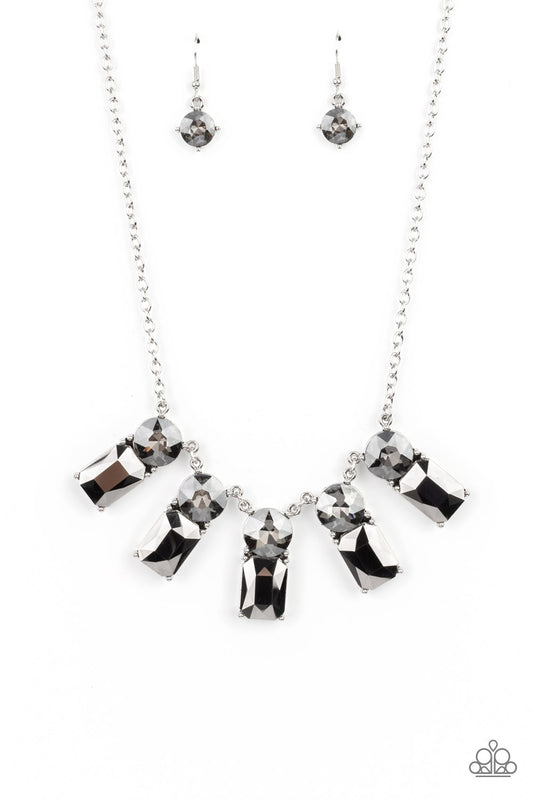 CELESTIAL ROYAL - SILVER BLACK DIAMOND AND HEMATITE NECKLACE