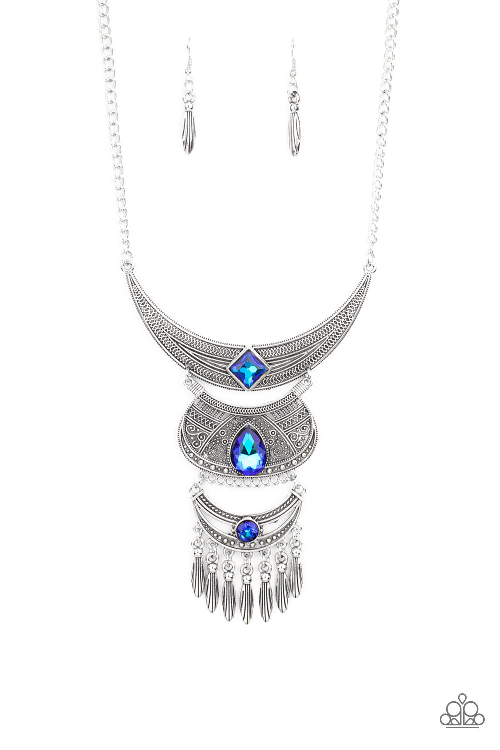 LUNAR ENCHANTMENT - BLUE OIL SPILL BOHO NECKLACE