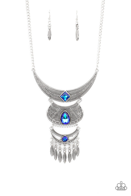 LUNAR ENCHANTMENT - BLUE OIL SPILL BOHO NECKLACE