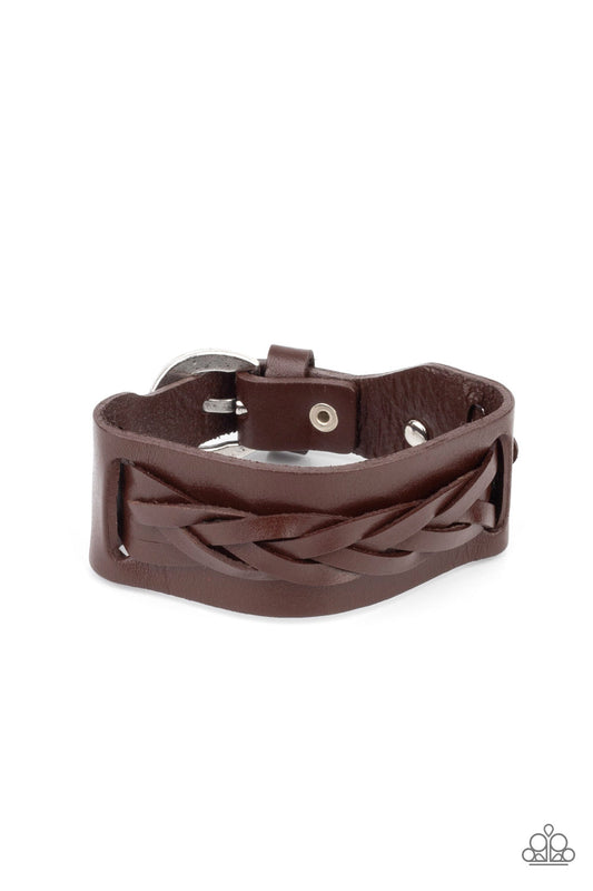 PRACTICAL PIONEER - BROWN LEATHER WRAP URBAN BRACELET