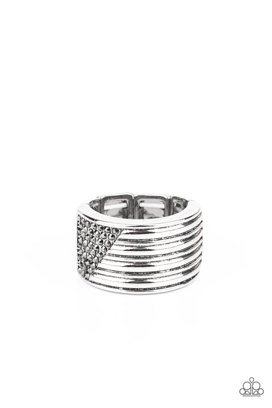 LEGENDARY LINEUP - SILVER HEMATITE MENS RING MEN'S