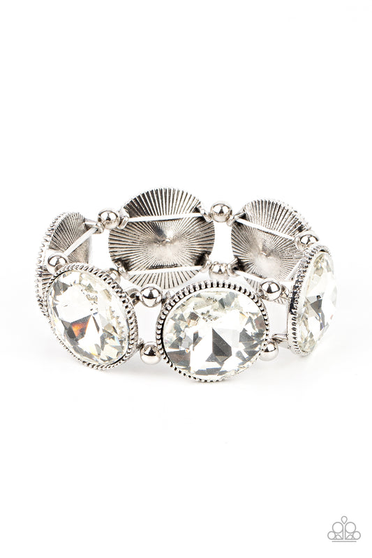 POWERHOUSE HUSTLE - WHITE ROUND RHINESTONES LIFE OF THE PARTY OCTOBER 2021 BRACELET