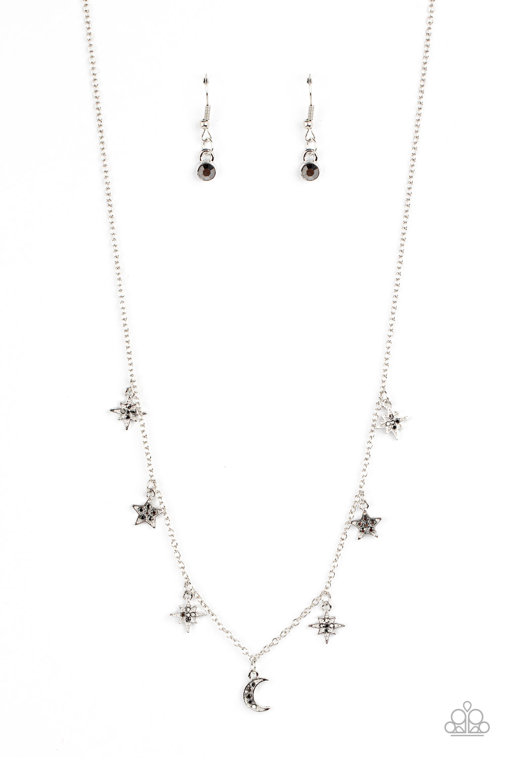 COSMIC RUNWAY - SILVER MOON STARS CHARM NECKLACE