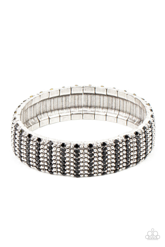 THE GRIT FACTOR - BLACK RHINESTONES STRETCH BRACELET