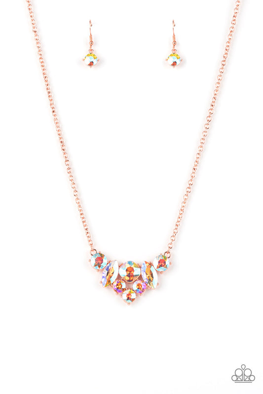 LAVISHLY LOADED - COPPER IRIDESCENT OIL SPILL LIFE OF THE PARTY OCTOBER 2021 NECKLACE