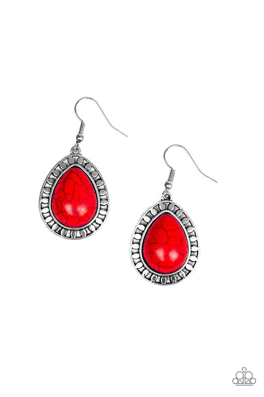 SAHARA SERENITY -RED TURQUOISE TEARDROP EARRINGS