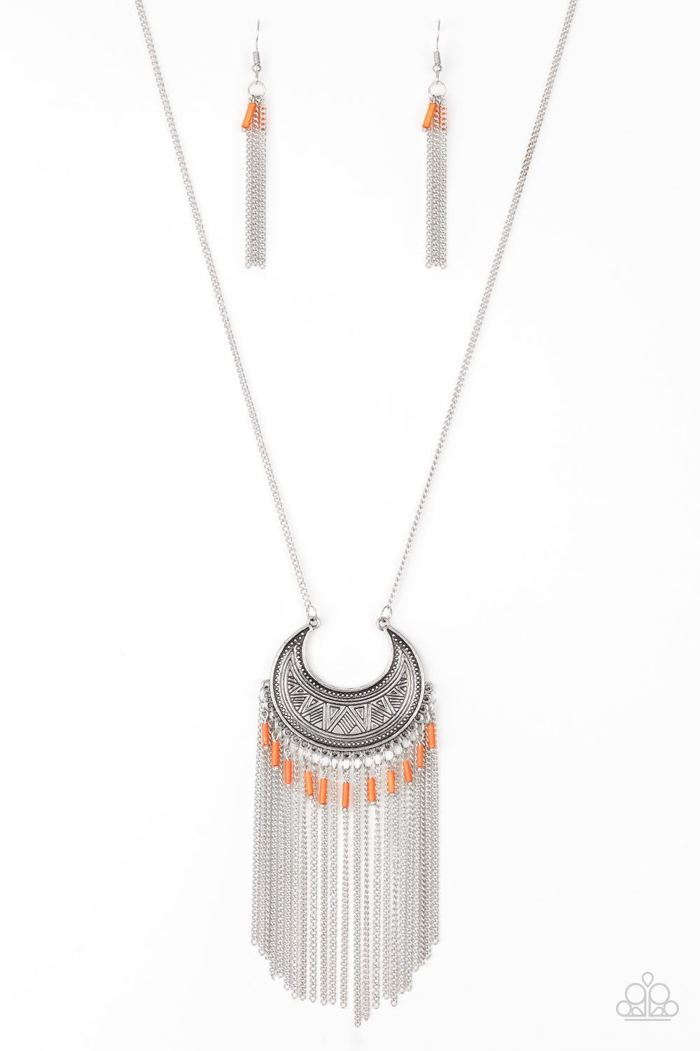 MAD ABOUT MADAGASCAR - ORANGE FRINGE NECKLACE