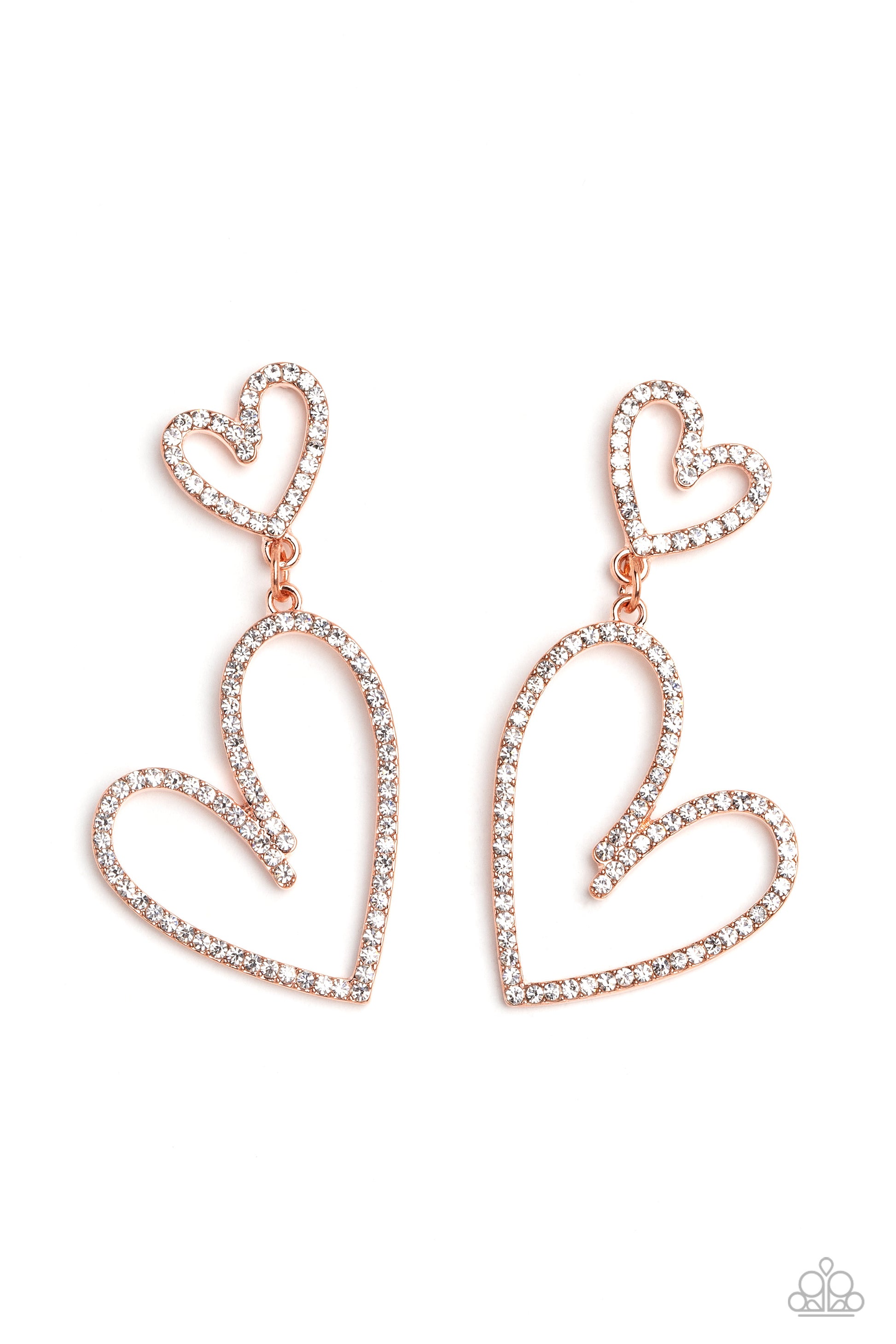 beesblingbash-doting-duo-copper-post earrings-paparazzi-accessories