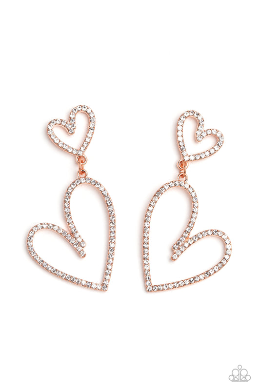 beesblingbash-doting-duo-copper-post earrings-paparazzi-accessories