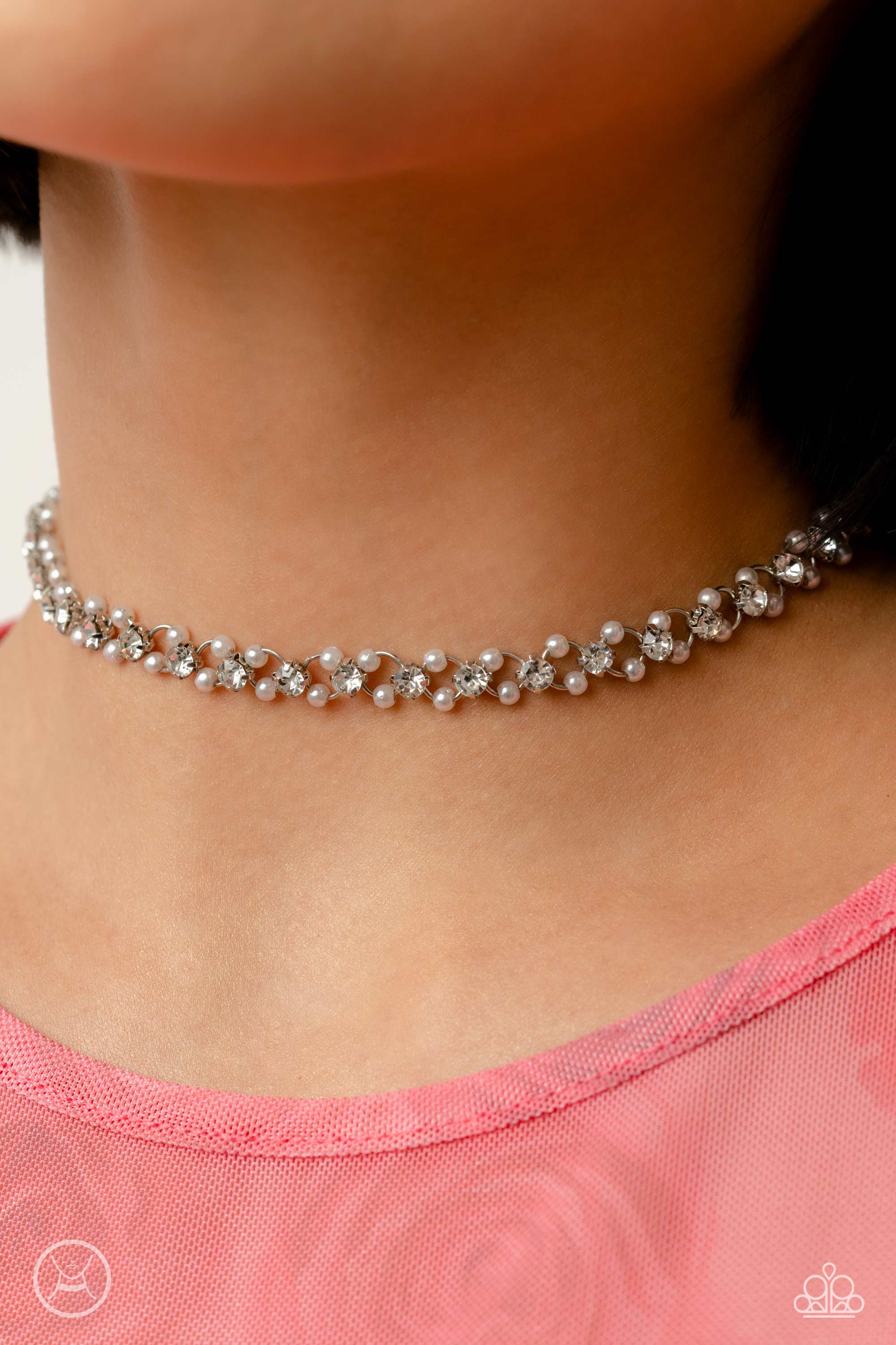 Classy Ball chain stone choker necklace set