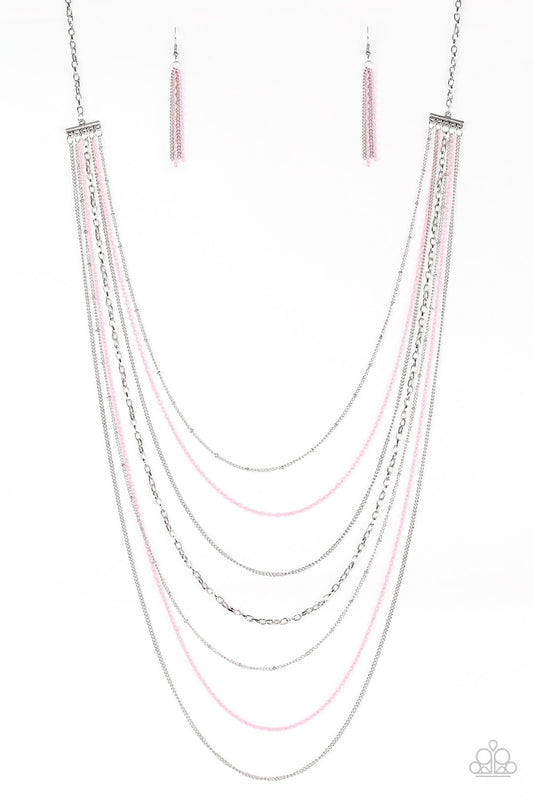 RADICAL RAINBOWS - PINK INDUSTRIAL MULTI LAYER NECKLACE