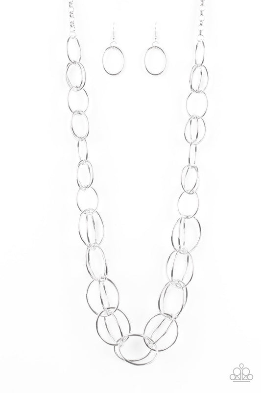 ELEGANTLY ENSNARED - SILVER RINGS NECKLACE